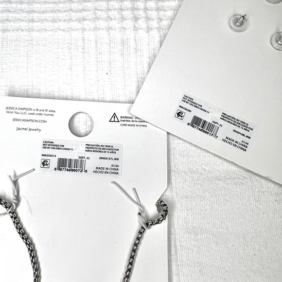 Jessica Simpson Faux Turquoise Stone Cross Necklace and Earrings Set - Picture 9 of 9